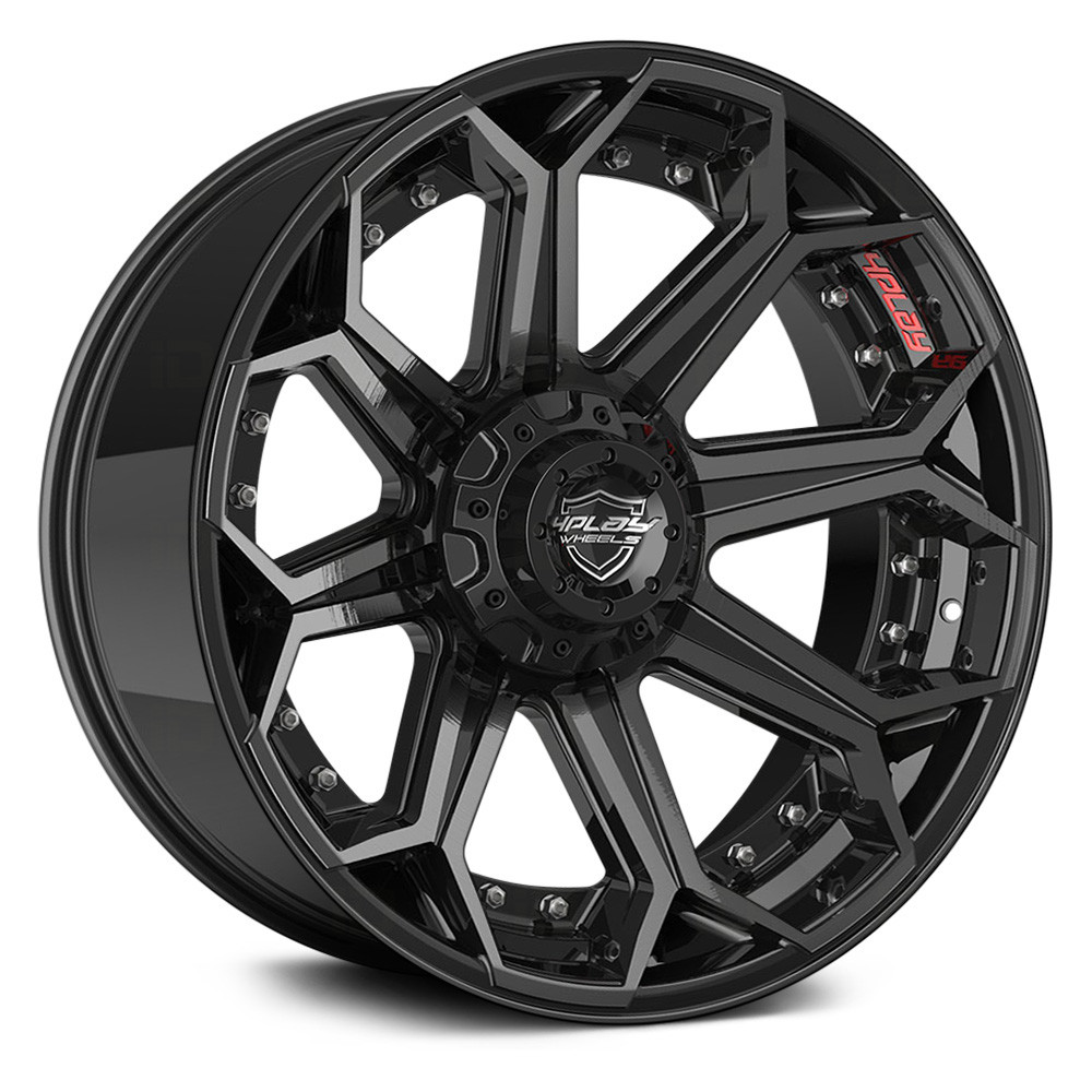 4PLAY® 4P80 Wheels - Black with Brushed Face Rims - 9509867-135