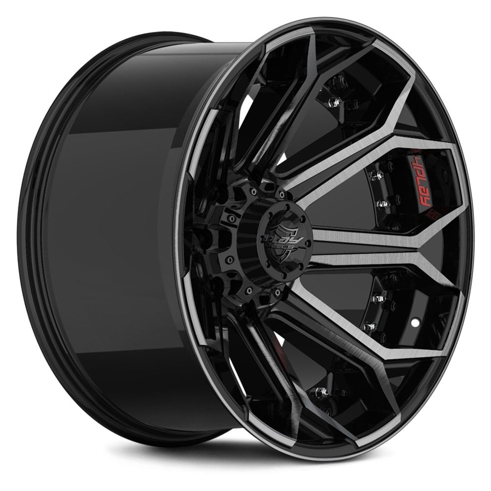 4PLAY® 4P80R Wheels - Black with Brushed Face Rims - 9511610