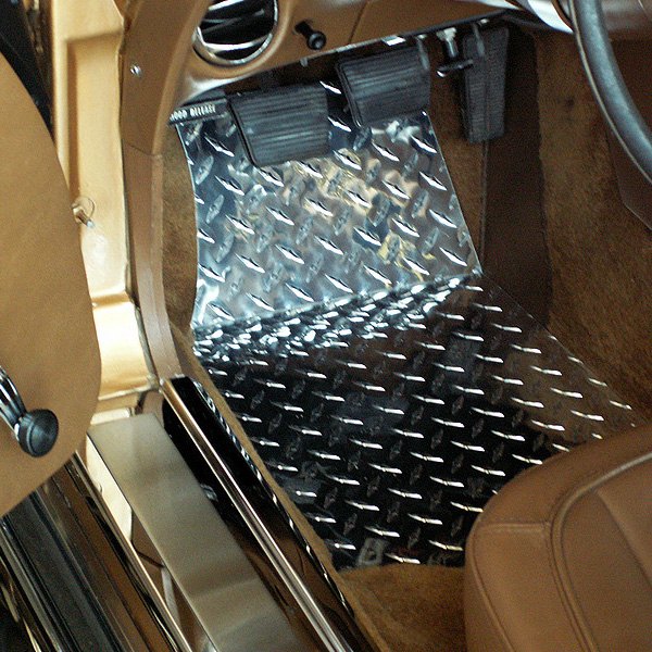 C3 Corvette Diamond Plate Floor Mats Polished Aluminum
