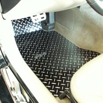 ACC® - 1st Row Black Aluminum Diamond Plate Floor Mats