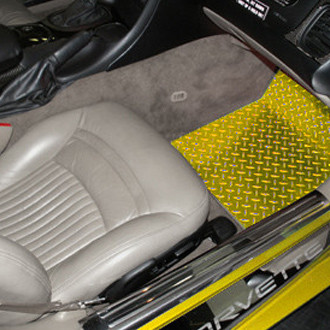 ACC® - 1st Row Yellow Aluminum Diamond Plate Floor Mats