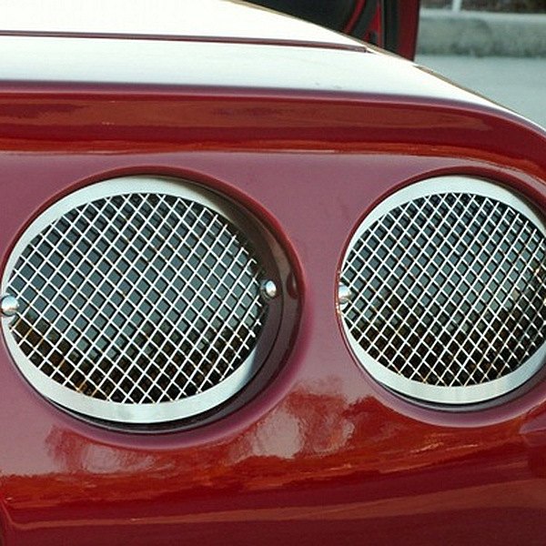 American Car Craft® - Laser Mesh Style Polished Tail Light Grilles