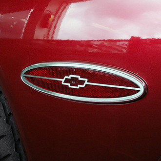 ACC® - GM Licensed Chevy Bowtie Style Brushed Rear Side Marker Trim