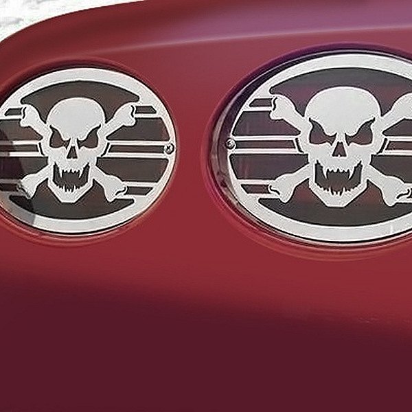 American Car Craft® - Skull Style Polished Tail Light Grilles