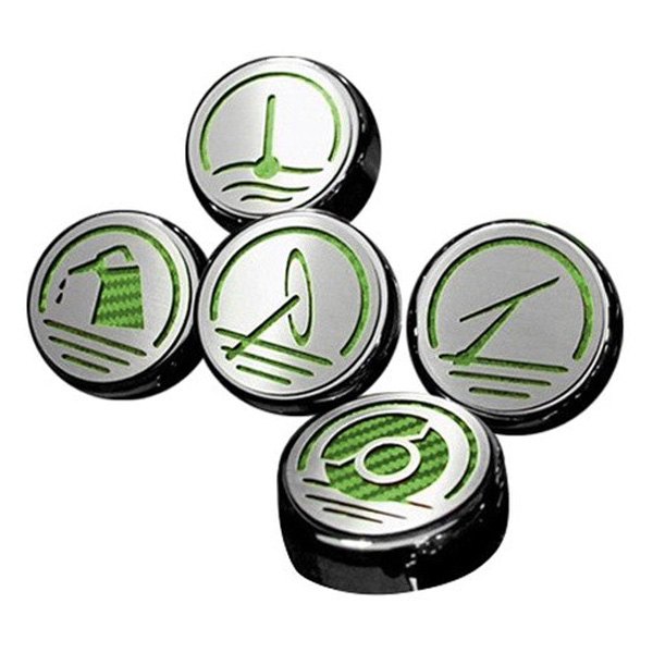 American Car Craft® - Executive Series Green Carbon Fiber Fluid Cap Cover Set
