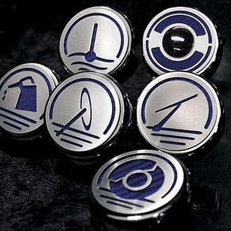 ACC® - Executive Series Chrome Blue Carbon Fiber Fluid Cap Cover Set