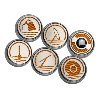 ACC® - Executive Series Chrome Orange Carbon Fiber Fluid Cap Cover Set