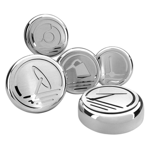 American Car Craft® - Executive Series Chrome Polished Solid Fluid Cap Cover Set
