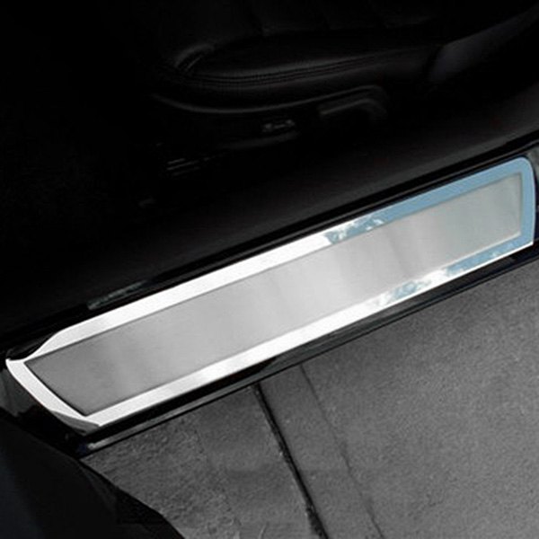 American Car Craft® - Polished Outer Door Sills with Brushed Inserts Stock
