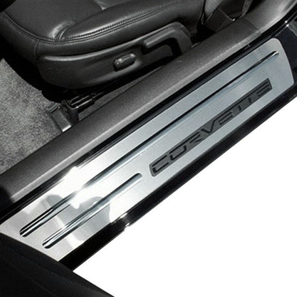 American Car Craft® - Brushed Outer Ribbed Door Sills Stock