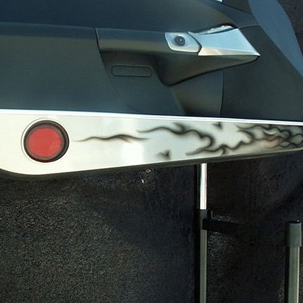 American Car Craft® - Black Flame Style Brushed Door Guards