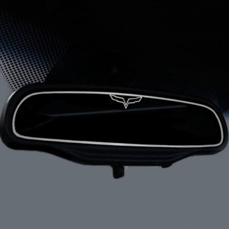 ACC® - Brushed Rear View Mirror Trim with Crossed Flags