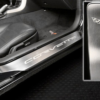 ACC® - Brushed Outer Door Sills with Etched Corvette Logo