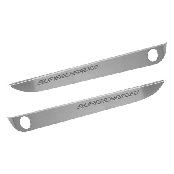 American Car Craft® - GM Licensed Brushed Door Guards With Supercharged Logo