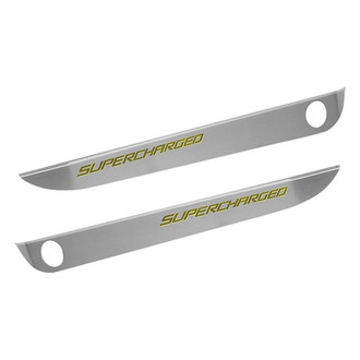 ACC® - GM Licensed Brushed Door Guards with Yellow Supercharged Logo
