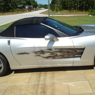 ACC® - Sport Fade Side Black Flames Vinyl Graphic Kit