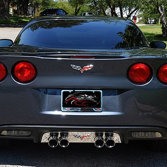 ACC® - Crossed Flags Style Polished Exhaust Filler Panel
