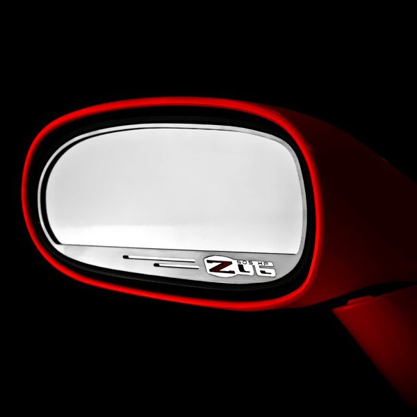 American Car Craft® - Brushed Side View Mirror Trim with Z06 Logo
