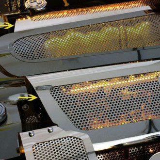 ACC® - Replacement Style Perforated Yellow Illuminated Polished Fuel Rail Covers with Cap Covers