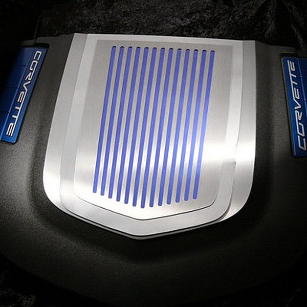 American Car Craft® - Polished Ribbed Engine Shroud Cover W/O Emblem