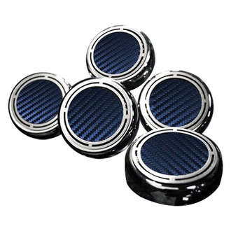 ACC® - Slotted Style Chrome Blue Carbon Fiber Cap Cover Set