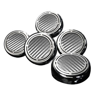 ACC® - Slotted Style Chrome White Carbon Fiber Cap Cover Set