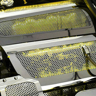 ACC® - Replacement Style Perforated Yellow Illuminated Polished Fuel Rail Covers