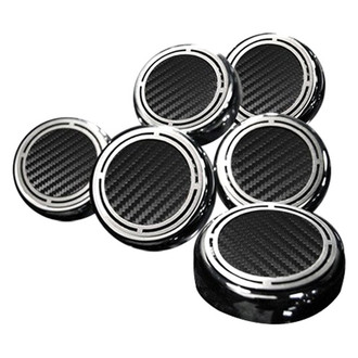ACC® - Slotted Style Chrome Black Carbon Fiber Cap Cover Set