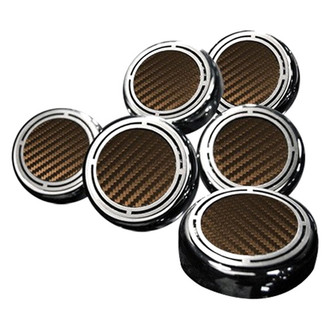 ACC® - Slotted Style Chrome Orange Carbon Fiber Cap Cover Set