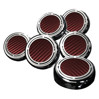 ACC® - Slotted Style Chrome Red Carbon Fiber Cap Cover Set