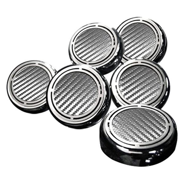 American Car Craft® - Slotted Style Chrome White Carbon Fiber Cap Cover Set
