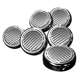 ACC® - Slotted Style Chrome White Carbon Fiber Cap Cover Set