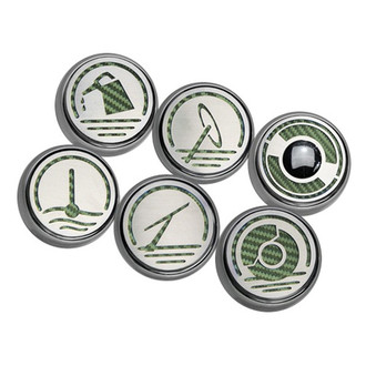 ACC® - Executive Series Chrome Green Carbon Fiber Cap Cover Set