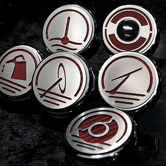 ACC® - Executive Series Chrome Red Carbon Fiber Cap Cover Set