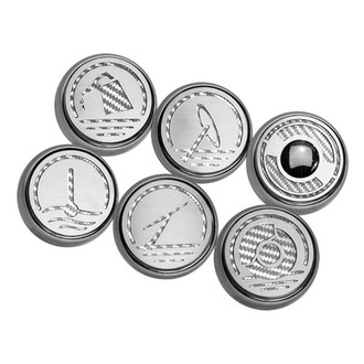 ACC® - Executive Series Chrome White Carbon Fiber Cap Cover Set