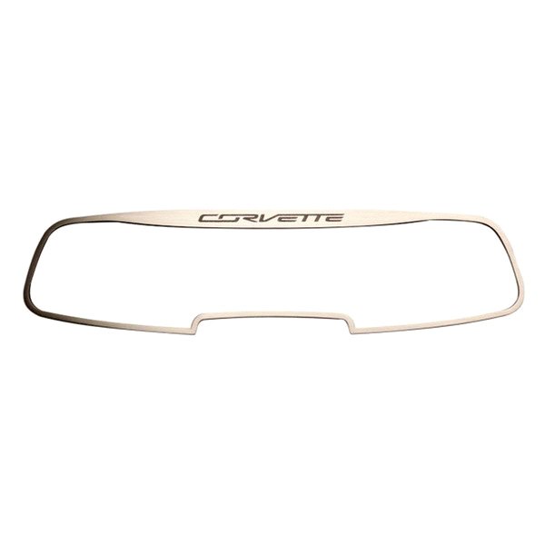 American Car Craft® - Corvette Script Brushed Rear View Mirror Trim