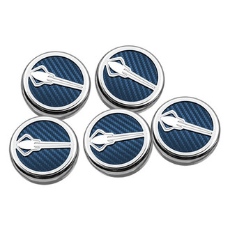 ACC® - Chrome Blue Carbon Fiber Cap Cover Set with Stingray Logo