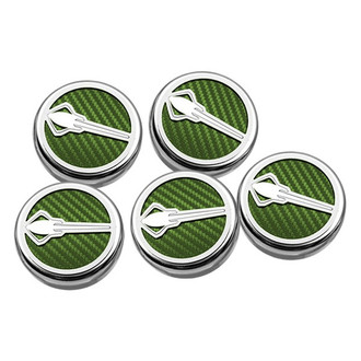 ACC® - Chrome Green Carbon Fiber Cap Cover Set with Stingray Logo