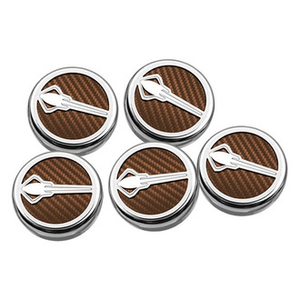 ACC® - Chrome Orange Carbon Fiber Cap Cover Set with Stingray Logo