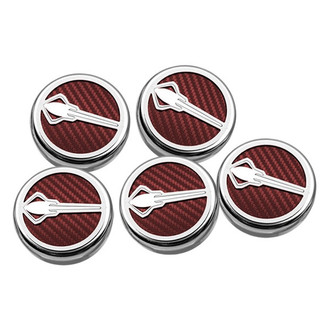 ACC® - Chrome Red Carbon Fiber Cap Cover Set with Stingray Logo
