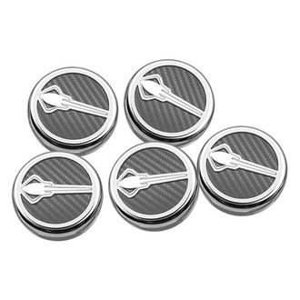 ACC® - Chrome White Carbon Fiber Cap Cover Set with Stingray Logo