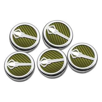 ACC® - Chrome Yellow Carbon Fiber Cap Cover Set with Stingray Logo