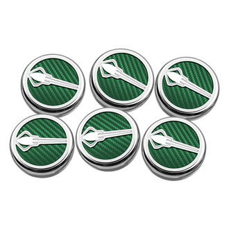 ACC® - Chrome Green Carbon Fiber Cap Cover Set with Stingray Logo