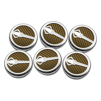 ACC® - Chrome Orange Carbon Fiber Cap Cover Set with Stingray Logo