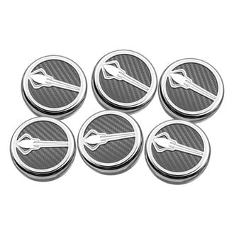 ACC® - Chrome White Carbon Fiber Cap Cover Set with Stingray Logo