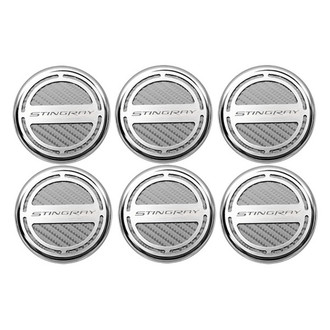 ACC® - GM Licensed Series Chrome White Carbon Fiber Cap Cover Set with Stingray Logo