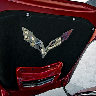 ACC® - Brushed/Polished Crossed Flags Hood Panel Badge