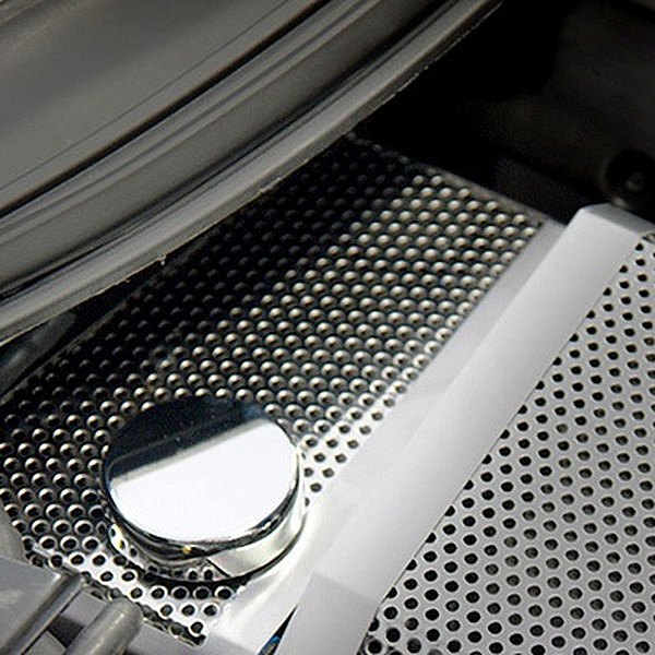 American Car Craft® - Perforated Brushed Water Tank Cover with Polished Cap Covers