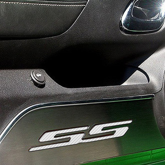 ACC® - GM Licensed Brushed Door Panel Kick Plates with White SS Logo