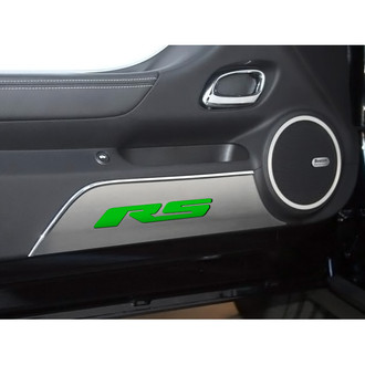 ACC® - GM Licensed Brushed Door Panel Kick Plates with Synergy Green RS Logo